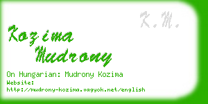 kozima mudrony business card